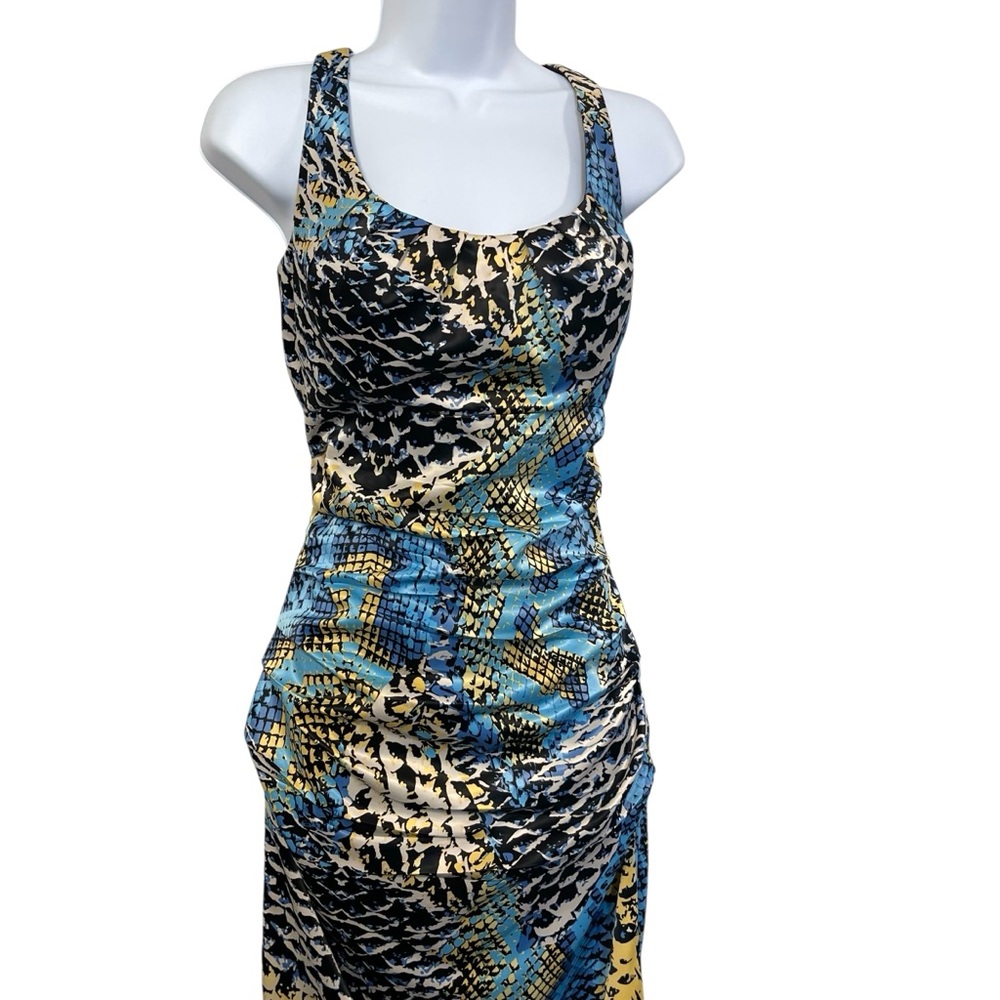 Signature by Sangria Snakeprint Ruched Dress - Picture 2 of 9